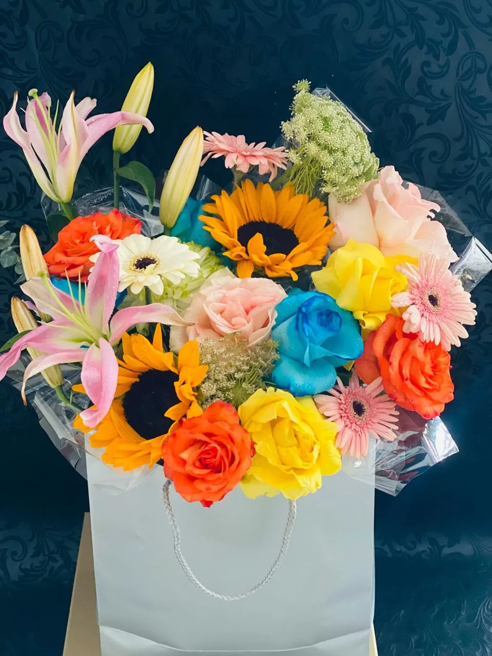 Rainbow flowers